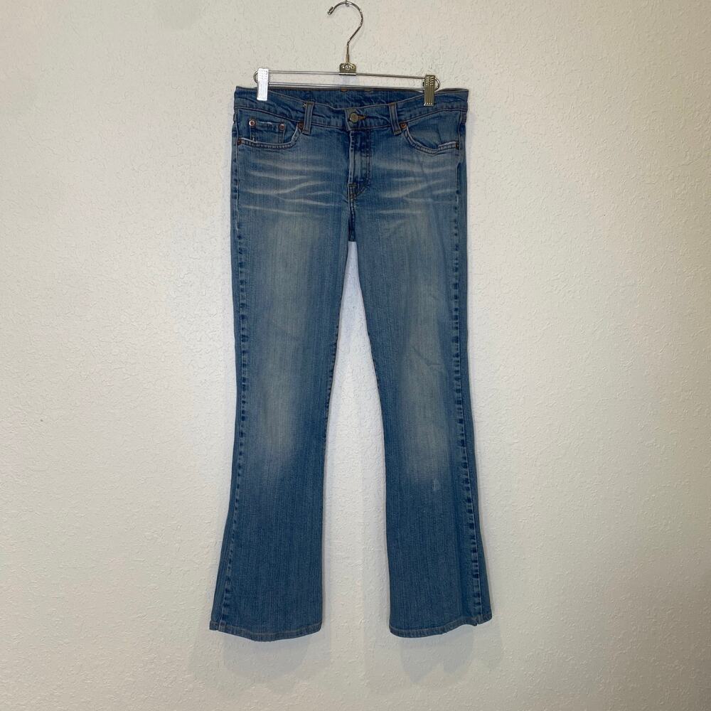 Lucky Brand Lowered Peanut Bootcut Crop Denim Blue Jeans Sz 6/28 Cotton USA